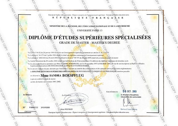 Master 2 (D.E.S.S.) Psychologie clinique et pathologique